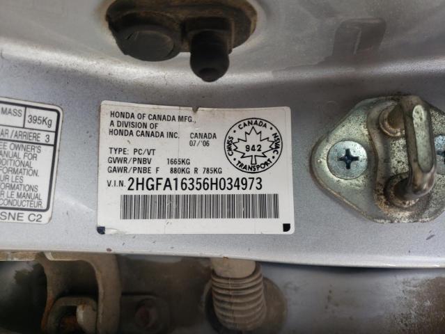 2HGFA16356H034973 - 2006 HONDA CIVIC DX VP Gümüş foto 12