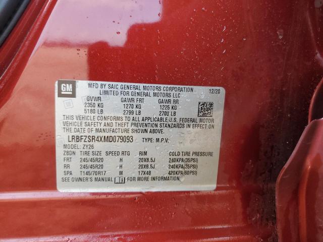 LRBFZSR4XMD079093 - 2021 BUICK ENVISION AVENIR RED photo 12