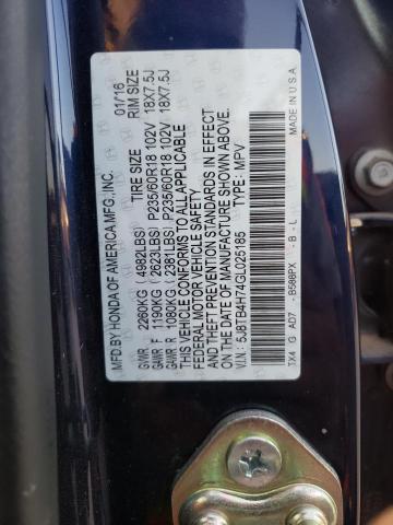 5J8TB4H74GL025185 - 2016 ACURA RDX ADVANCE BLUE photo 13