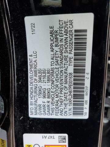 19XFL2H87PE001638 - 2023 HONDA CIVIC SPORT 黑色 照片 12