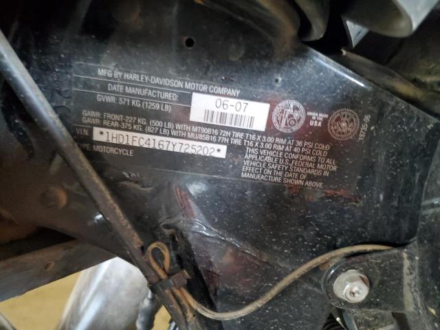 1HD1FC4167Y725202 - 2007 HARLEY-DAVIDSON FLHTCUI 黑色 照片 10