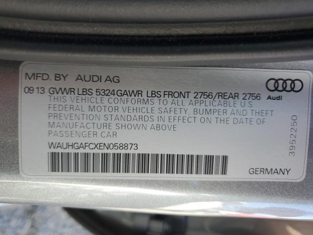 WAUHGAFCXEN058873 - 2014 AUDI A6 PRESTIGE ვერცხლისფერი ფოტო 12