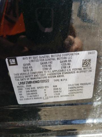 LRBFZMR49ND109522 - 2022 BUICK ENVISION PREFERRED BLACK photo 13