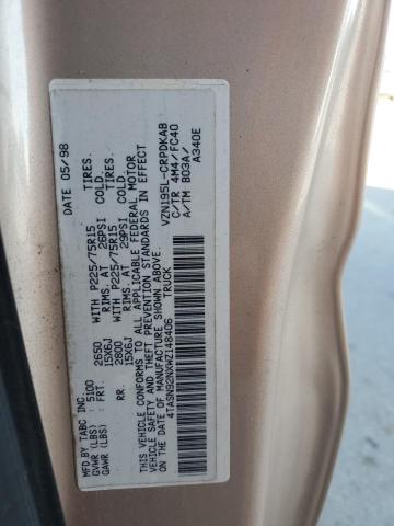 4TASN92NXWZ148406 - 1998 TOYOTA TACOMA XTRACAB PRERUNNER თაფლისფერი ფოტო 12