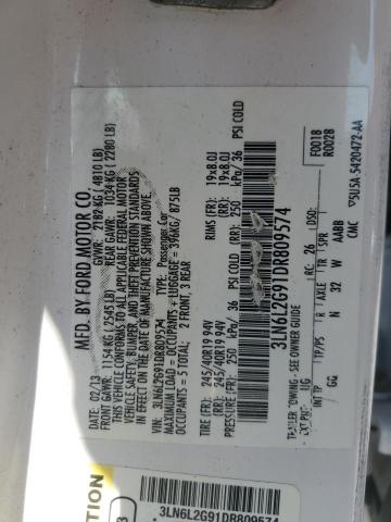 3LN6L2G91DR809574 - 2013 LINCOLN MKZ WHITE photo 13