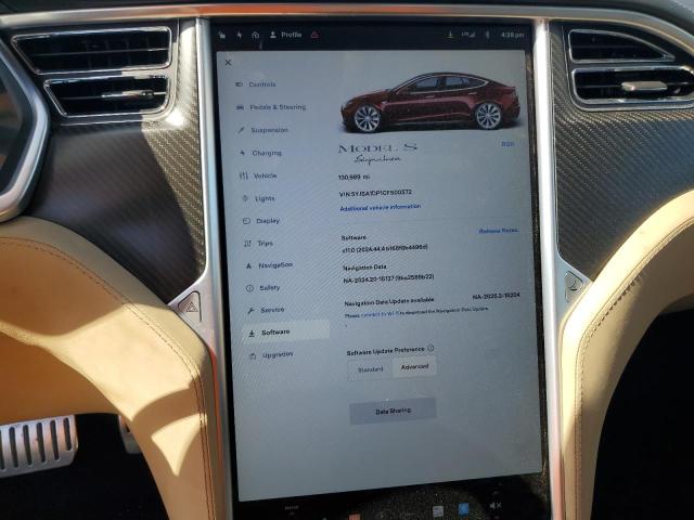 5YJSA1DP1CFS00572 - 2012 TESLA MODEL S 勃艮第红 照片 9