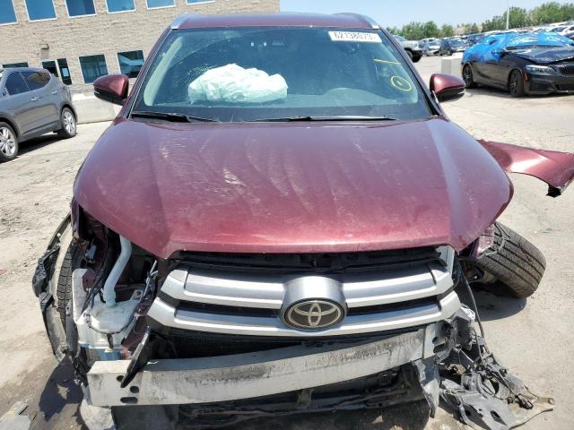 5TDJZRFH1HS443259 - 2017 TOYOTA HIGHLANDER SE MAROON photo 5