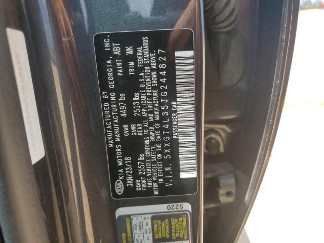 5XXGT4L35JG244827 - 2018 KIA OPTIMA LX ნაცრისფერი ფოტო 12