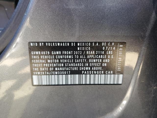 3VW2K7AJ7EM335017 - 2014 VOLKSWAGEN JETTA BASE 石墨色 照片 12