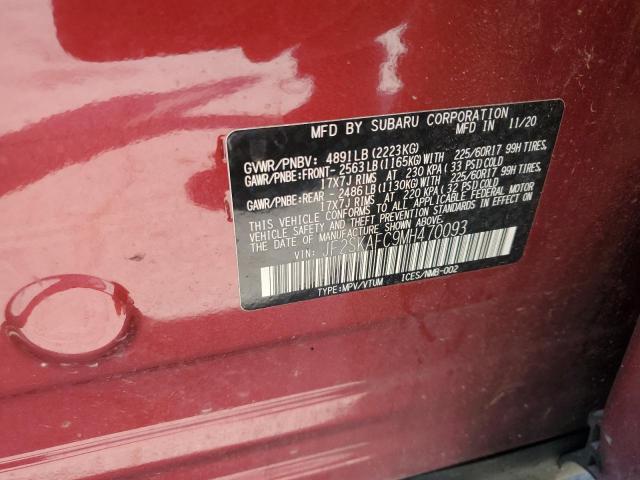 JF2SKAFC9MH470093 - 2021 SUBARU FORESTER PREMIUM RED photo 13