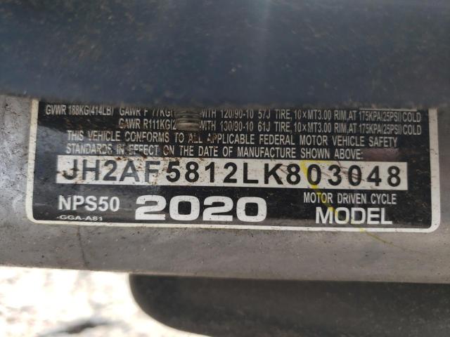 JH2AF5812LK803048 - 2020 HONDA NPS50 BLACK photo 10