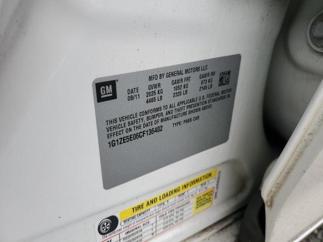 1G1ZE5E06CF136402 - 2012 CHEVROLET MALIBU LTZ თეთრი ფოტო 12