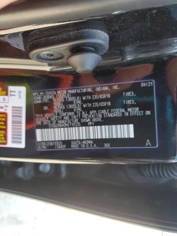 5TDGZRBH0MS110335 - 2021 TOYOTA HIGHLANDER XLE BLACK photo 13