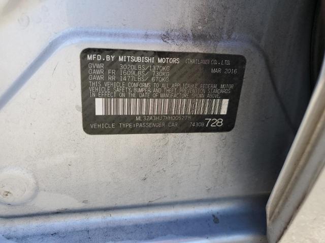 ML32A3HJ7HH005278 - 2017 MITSUBISHI MIRAGE ES SILVER photo 12