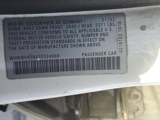 WVWWH63B42E324688 - 2002 VOLKSWAGEN PASSAT GLX Ağ foto 12