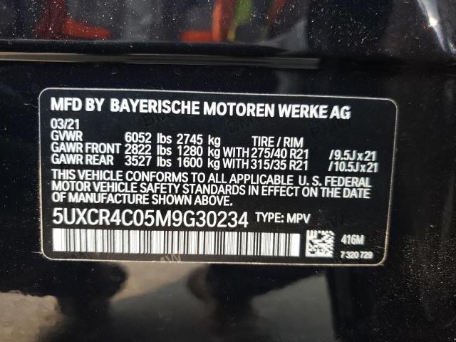 5UXCR4C05M9G30234 - 2021 BMW X5 SDRIVE 40I BLUE photo 13