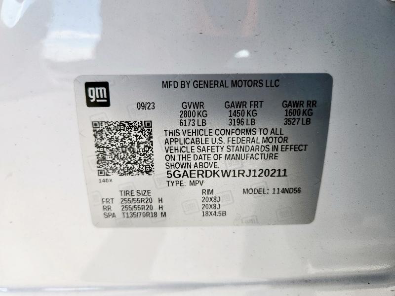 5GAERDKW1RJ120211 - 2024 BUICK ENCLAVE AVENIR WHITE photo 14