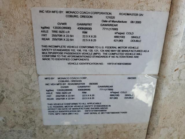 1RF51474561038550 - 2006 ROADMASTER RAIL MONOCOQUE Blanc photo 10