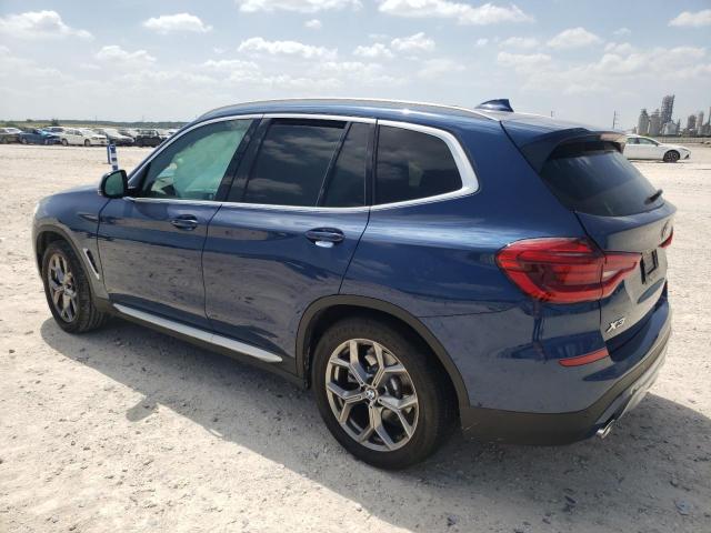 5UXTY3C02M9D96275 - 2021 BMW X3 SDRIVE30I BLUE photo 2