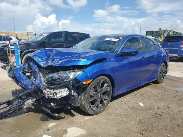 2HGFC2F80KH558263 - 2019 HONDA CIVIC SPORT BLUE photo 1