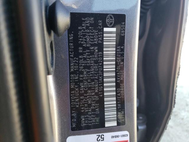 4T1G11AK3PU742019 - 2023 TOYOTA CAMRY SE NIGHT SHADE GRAY photo 13