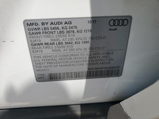 WA1BNAFY8J2083481 - 2018 AUDI Q5 PREMIUM PLUS WHITE photo 13