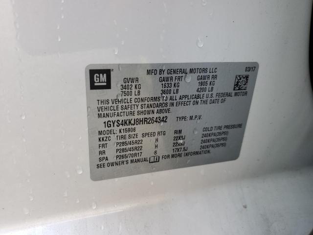 1GYS4KKJ8HR264342 - 2017 CADILLAC ESCALADE ESV PLATINUM Ақ фото 13