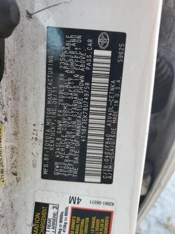 4T1BF3EK7BU749758 - 2011 TOYOTA CAMRY BASE 白色 照片 13