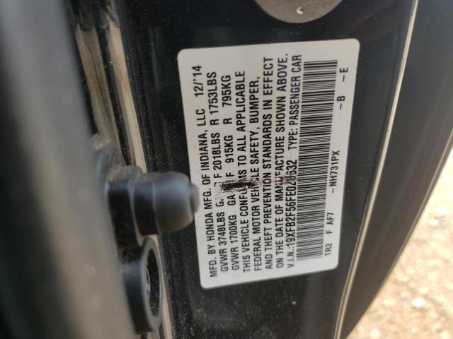 19XFB2F56FE028632 - 2015 HONDA CIVIC LX GRAY photo 12