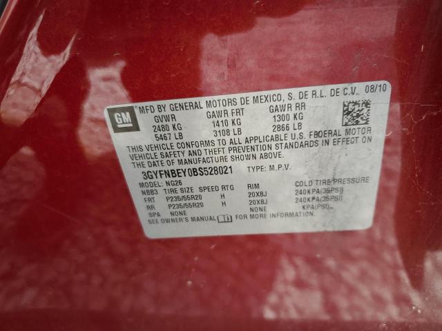 3GYFNBEY0BS528021 - 2011 CADILLAC SRX PERFORMANCE COLLECTION წითელი ფოტო 13