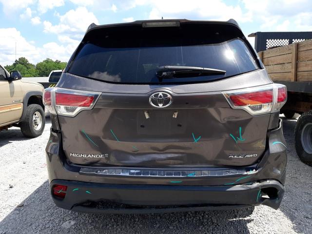 5TDJKRFH8GS317645 - 2016 TOYOTA HIGHLANDER XLE Գրաֆիտ լուսանկար 6