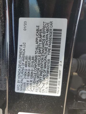 19UUB5F58PA001639 - 2023 ACURA TLX TECH A BLACK photo 12