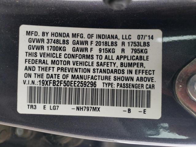 19XFB2F50EE259296 - 2014 HONDA CIVIC LX Boz foto 12