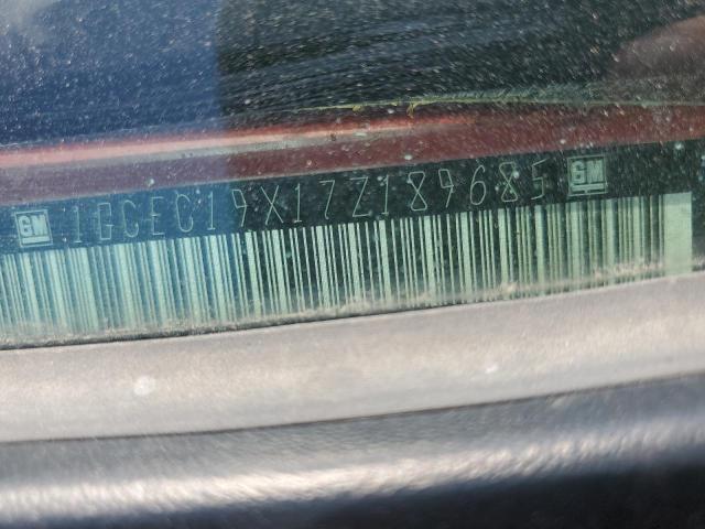 1GCEC19X17Z189685 - 2007 CHEVROLET SILVERADO C1500 CLASSIC RED photo 12