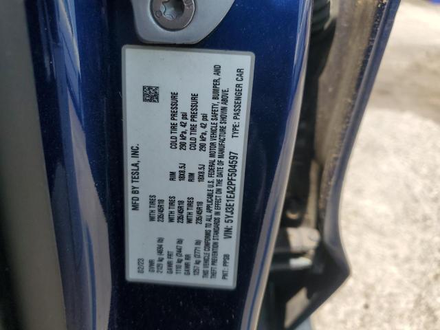 5YJ3E1EA2PF504597 - 2023 TESLA MODEL 3 Mavi foto 13