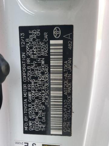 JTKJF5C73E3083401 - 2014 TOYOTA SCION TC 白色 照片 14