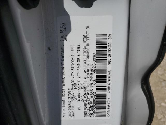 3TYRX5GN3NT056251 - 2022 TOYOTA TACOMA ACCESS CAB თეთრი ფოტო 12