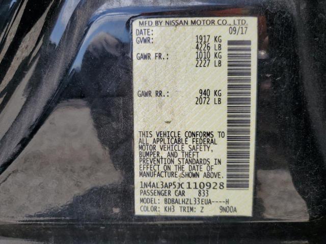 1N4AL3AP5JC110928 - 2018 NISSAN ALTIMA 2.5 შავი ფოტო 12