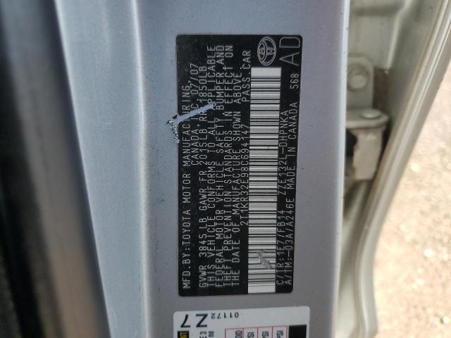 2T1KR32E98C694147 - 2008 TOYOTA COROLLA MA XR SILVER photo 12
