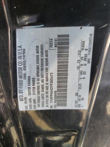 1FAFP4442YF305475 - 2000 FORD MUSTANG BLACK photo 12