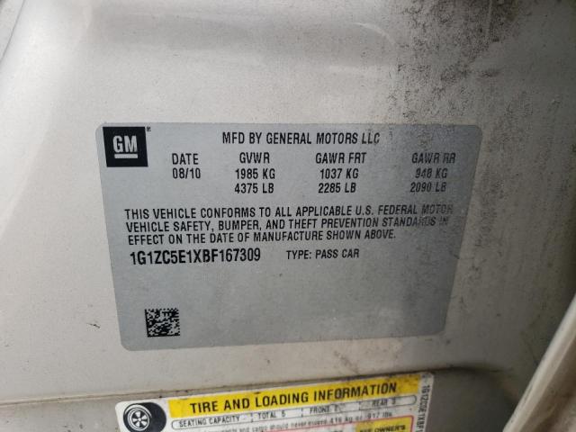 1G1ZC5E1XBF167309 - 2011 CHEVROLET MALIBU 1LT 棕色 照片 12