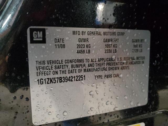 1G1ZK57B394212251 - 2009 CHEVROLET MALIBU LTZ BLACK photo 12