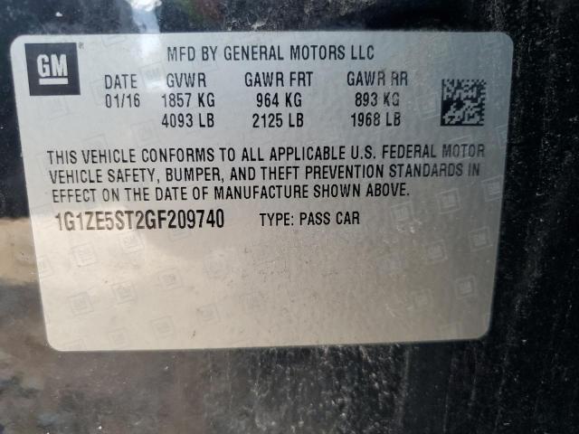 1G1ZE5ST2GF209740 - 2016 CHEVROLET MALIBU LT BLACK photo 13