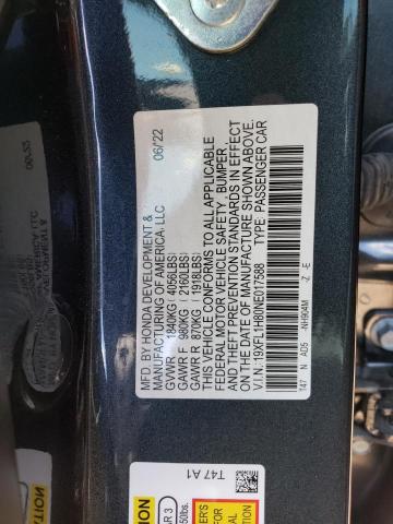 19XFL1H80NE017588 - 2022 HONDA CIVIC SPORT TOURING Szary zdjęcie 12