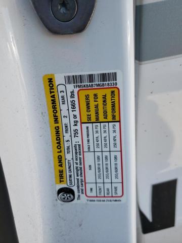 1FM5K8AB7MGB18330 - 2021 FORD EXPLORER POLICE INTERCEPTOR WHITE photo 13