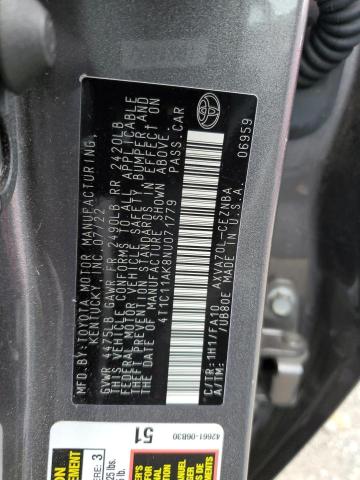 4T1C11AK8NU071779 - 2022 TOYOTA CAMRY LE 灰色 照片 12