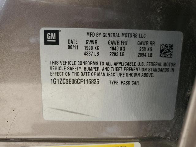 1G1ZC5E06CF116835 - 2012 CHEVROLET MALIBU 1LT BROWN photo 13