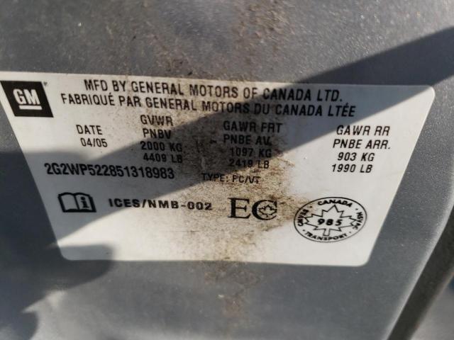 2G2WP522851318983 - 2005 PONTIAC GRAND PRIX 银色 照片 13