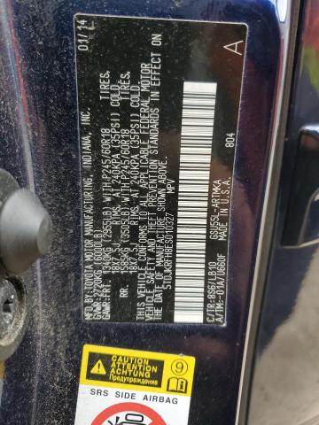 5TDJKRFH8ES010327 - 2014 TOYOTA HIGHLANDER XLE Blau Foto 13