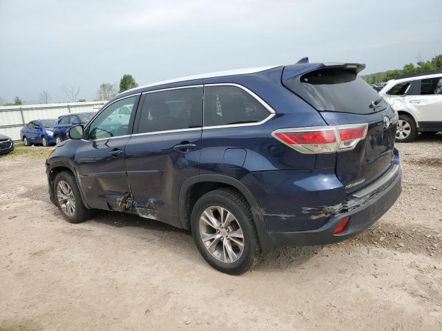5TDJKRFH8ES010327 - 2014 TOYOTA HIGHLANDER XLE Blau Foto 2